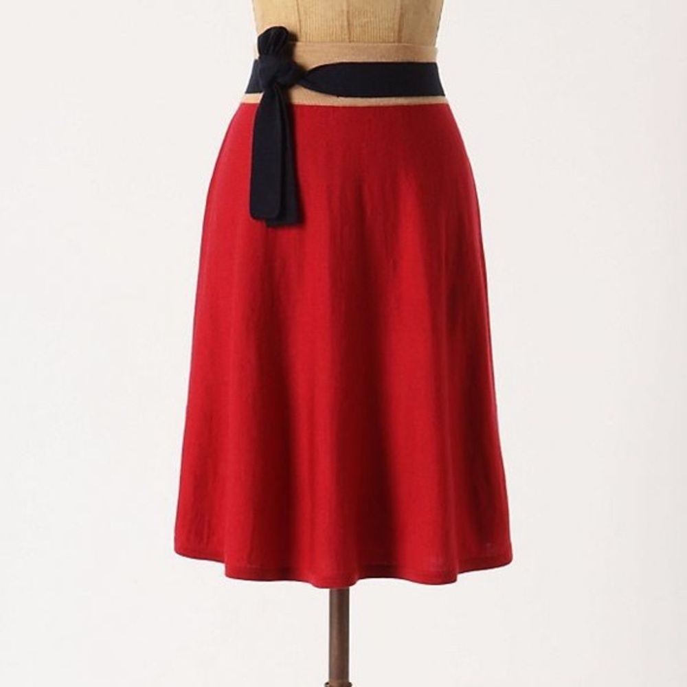 Girl From Savoy Anthropologie Red Skirt Size Small